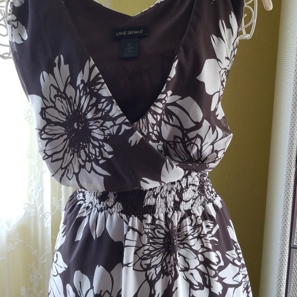 Chocolate Brown & White Floral Print Dress - Picture 2 of 8
